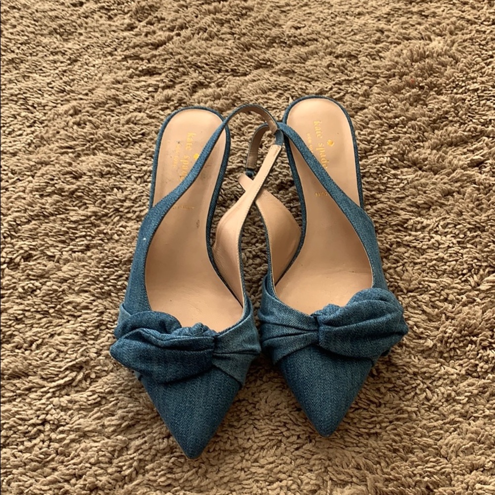 Kate Spade kitten denim heels